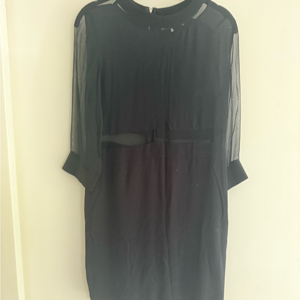 IRO Black Mini dress with sheer fabric cut outs size 38